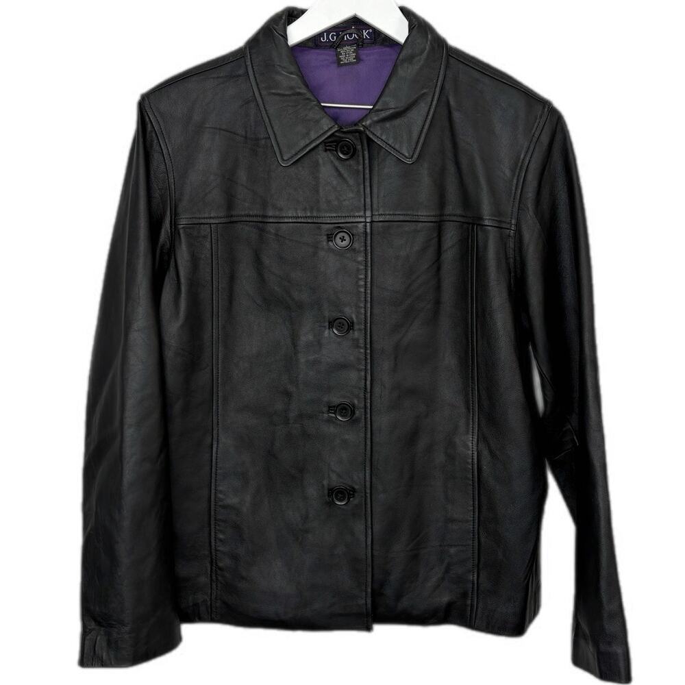 Y2K Black Leather Jacket - Women's Size L